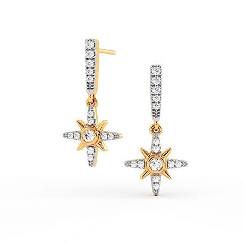 Polaris Drop Diamond Drop Earrings