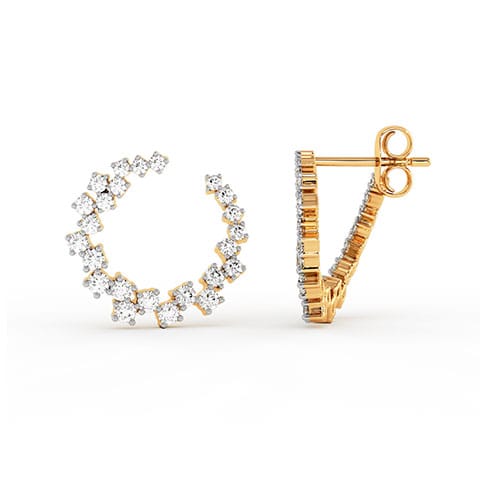 Carnival Crescent Diamond Hoop Earrings