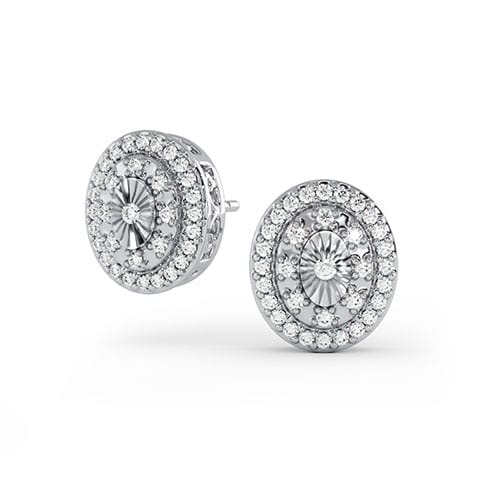 Cosmos Medallion Diamond Stud Earrings