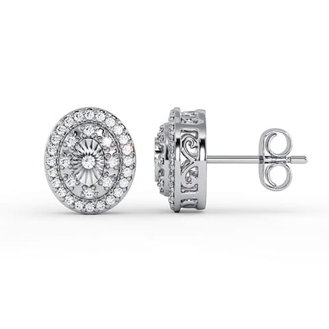 Cosmos Medallion Diamond Stud Earrings