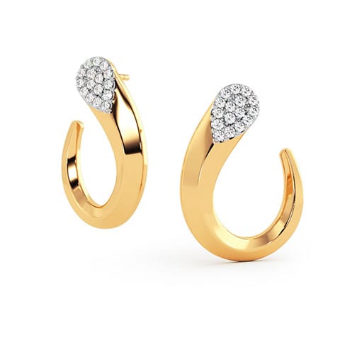 Vibrant Curve Diamond Hoop Earrings Vibrant Curve Diamond Hoop Earrings