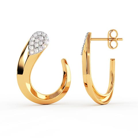 Vibrant Curve Diamond Hoop Earrings Vibrant Curve Diamond Hoop Earrings