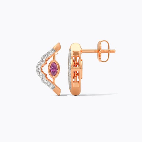 Fuchsia Flip Gemstone Stud Earrings