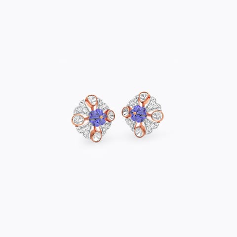 Azure Blue Gemstone Stud Earrings