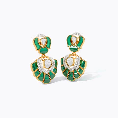 Verdant Polki Gemstone Drop Earrings