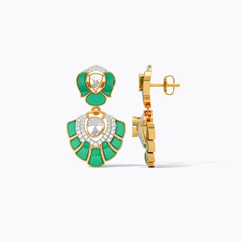 Verdant Polki Gemstone Drop Earrings