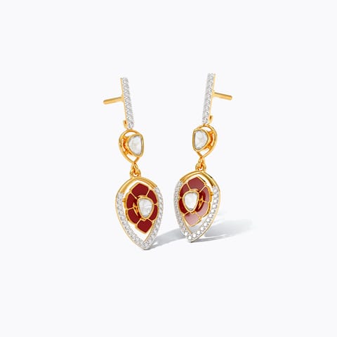 Polki & Pearl Gemstone Drop Earrings Polki & Pearl Gemstone Drop Earrings