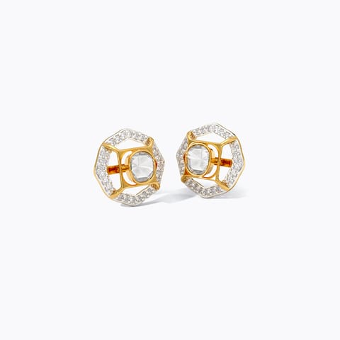 Classic Polki Gemstone Stud Earrings
