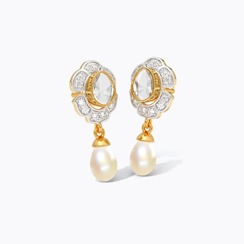 Ivory Polki Gemstone Stud Earrings Ivory Polki Gemstone Stud Earrings