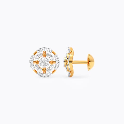 Regal Halo Diamond Stud Earrings