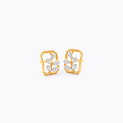 Gilded Vine 9KT Diamond Stud Earrings