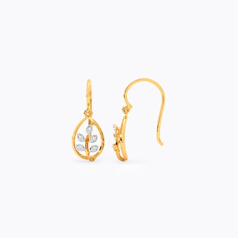 Fern 9KT Diamond Drop Earrings