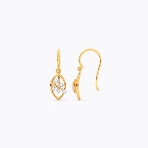 Tilia Leaf 9KT Diamond Drop Earrings Tilia Leaf 9KT Diamond Drop Earrings