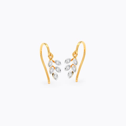 Dancing Foliage 9KT Diamond Drop Earrings