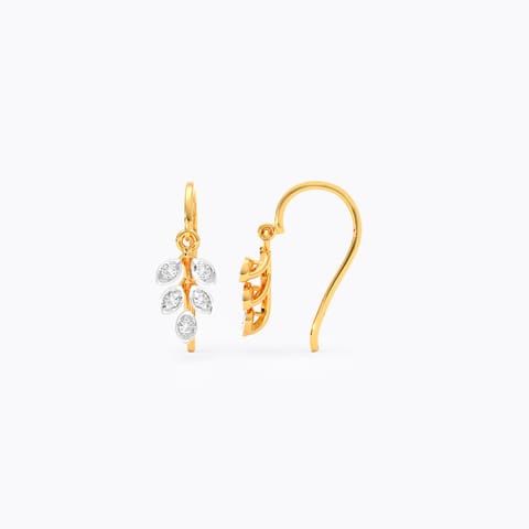 Dancing Foliage 9KT Diamond Drop Earrings