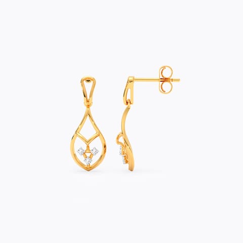Simple Shine 9KT Diamond Drop Earrings