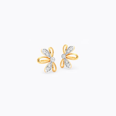 Blooming Brilliance 9KT Diamond Stud Earrings