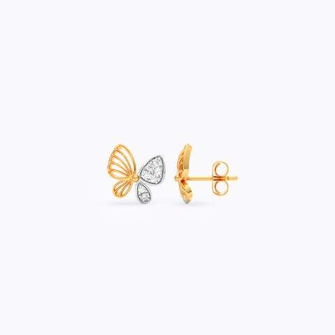 Enchanting Butterfly 9KT Diamond Stud Earrings