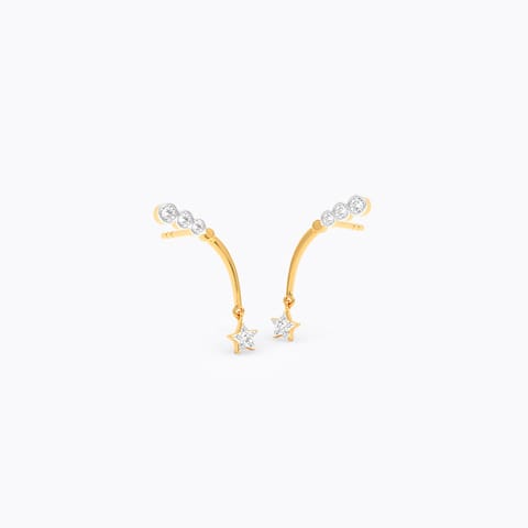 Shooting Star 9KT Diamond Drop Earrings