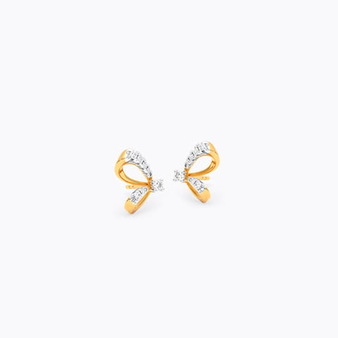 Butterfly Wings 9KT Diamond Stud Earrings