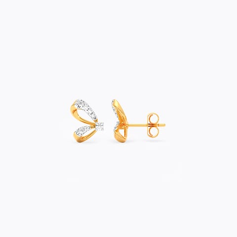 Butterfly Wings 9KT Diamond Stud Earrings