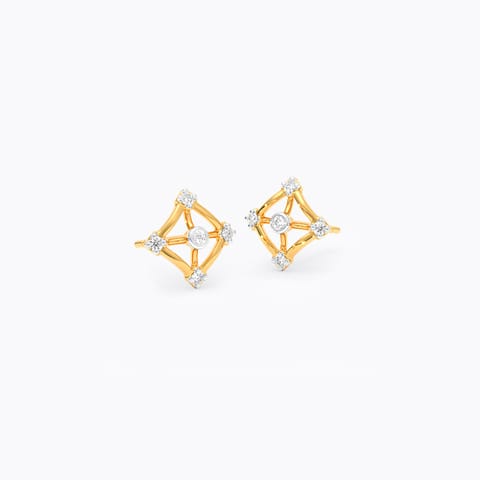 Symmetry Spark 9KT Diamond Stud Earrings
