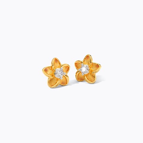 Petal Radiance 9KT Diamond Stud Earrings