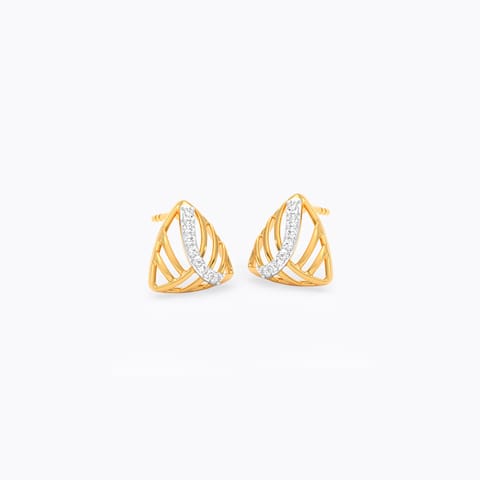 Trinity Lines 9KT Diamond Stud Earrings