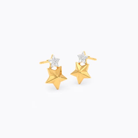 Twinkling Star 9KT Diamond Stud Earrings