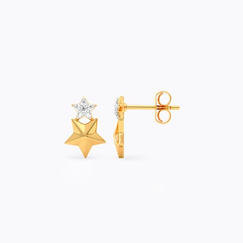 Twinkling Star 9KT Diamond Stud Earrings