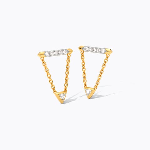 Chunky Links 9KT Diamond Drop Earrings
