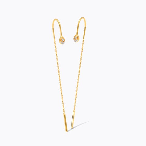 Auric Flow 9KT Diamond Sui Dhaga Earrings Auric Flow 9KT Diamond Sui Dhaga Earrings