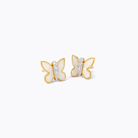 Sparkling Butterfly 9KT Diamond Stud Earrings
