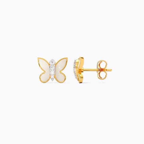 Sparkling Butterfly 9KT Diamond Stud Earrings