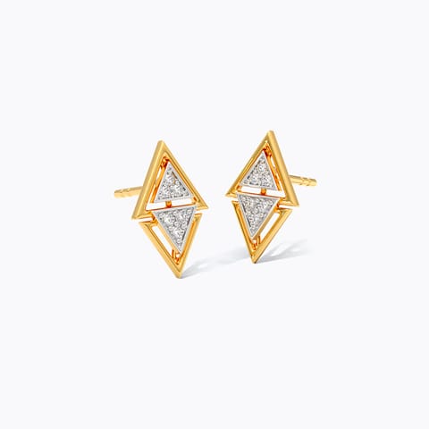 Tri Zen 9KT Diamond Stud Earrings