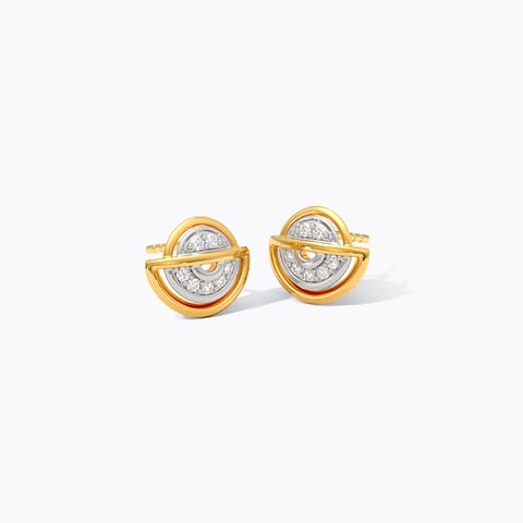 Geo Spark 9KT Diamond Stud Earrings