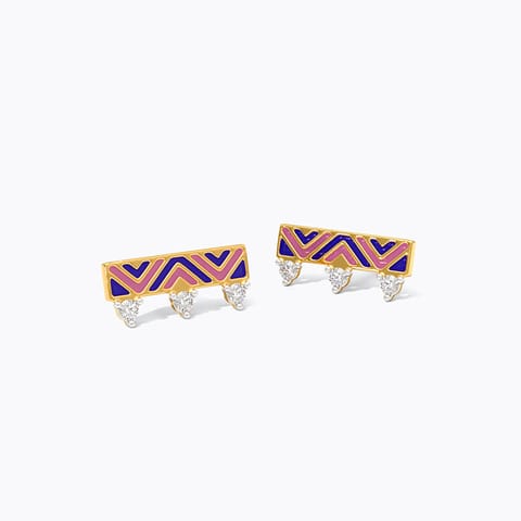 Zig Zag Hue 9KT Diamond Stud Earrings Zig Zag Hue 9KT Diamond Stud Earrings