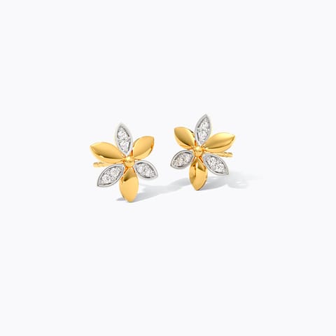 Serene Bloom 9KT Diamond Stud Earrings