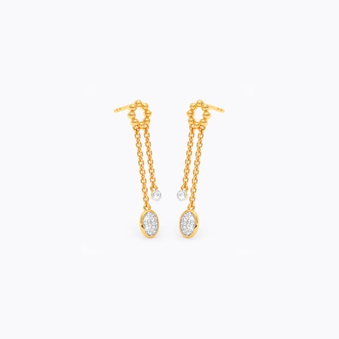 Swaying Orb 9KT Diamond Drop Earrings