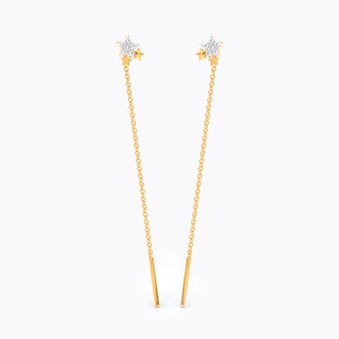 Twinkling Stars 9KT Diamond Sui Dhaga Earrings Twinkling Stars 9KT Diamond Sui Dhaga Earrings