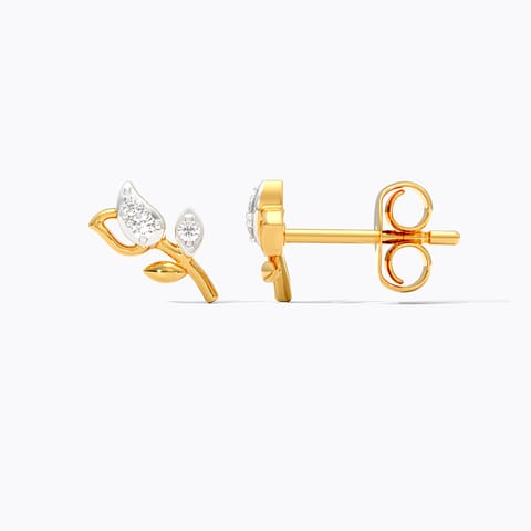 Tulip 9KT Diamond Stud Earrings