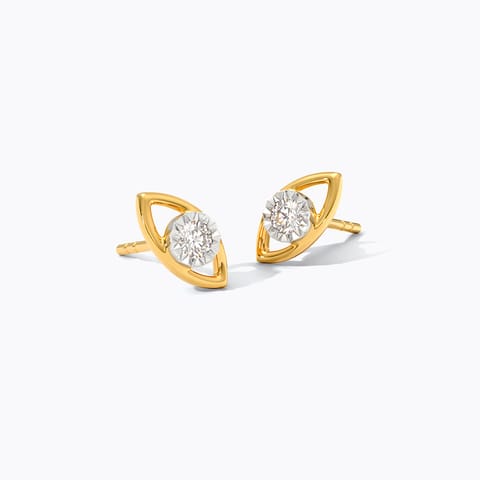 Evil Eye Gaze 9KT Diamond Stud Earrings