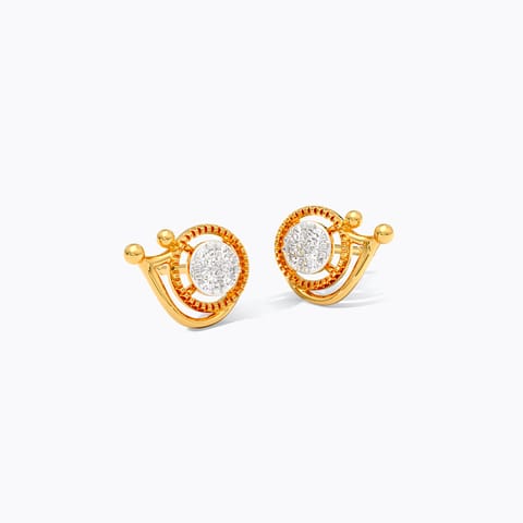 Little Snail 9KT Diamond Stud Earrings