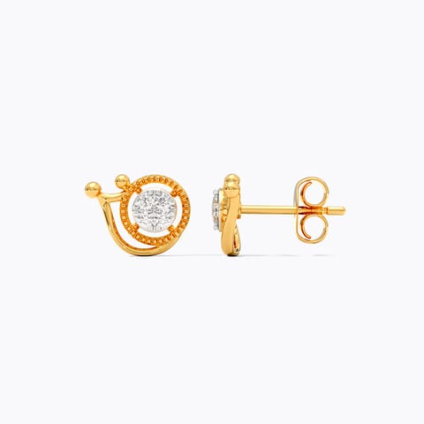 Little Snail 9KT Diamond Stud Earrings