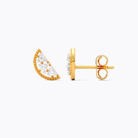 Radiant Crescent 9KT Diamond Stud Earrings