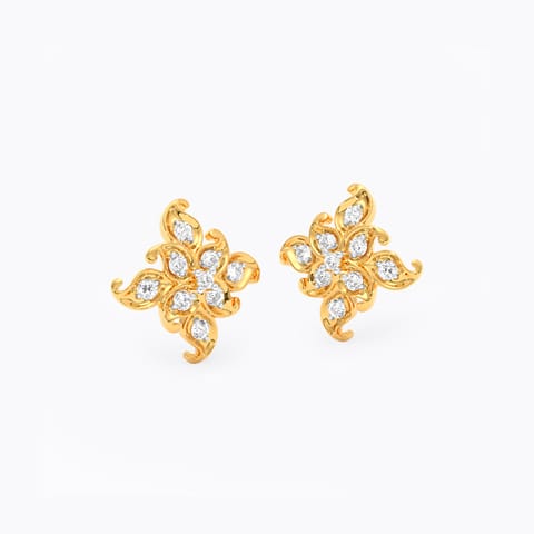 Meadow Elegance Diamond Stud Earrings