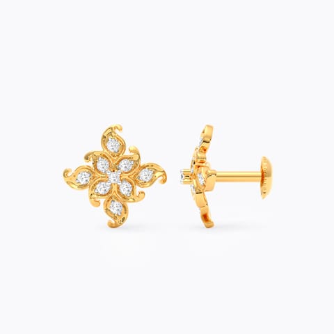 Meadow Elegance Diamond Stud Earrings