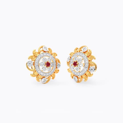 Timeless Ruby Gemstone Stud Earrings