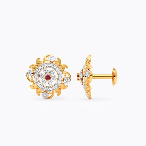 Timeless Ruby Gemstone Stud Earrings