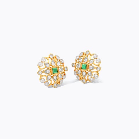 Eternal Green Gemstone Stud Earrings